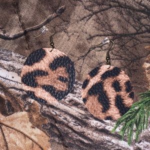 Circle Leopard Print Earrings